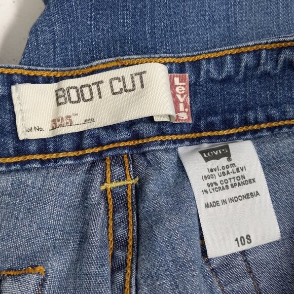 Levis Jeans Women's 10S 525 Boot Cut Blue Stretch Medium Wash Blend Denim - Picture 5 of 12